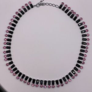Vintage 60s Pink Rhinestone Necklace